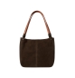 Preview: SHOPPER BAG SUEDE BROWN aus Veloursleder mit viel Stauraum und Kurzgriffen